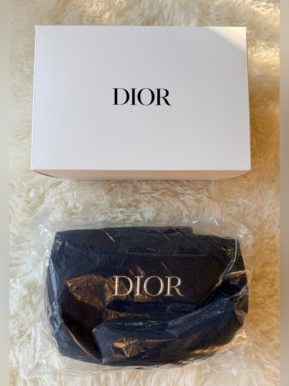 Dior Dark Denim Pouch w Silver Hardware NEW in Box/SEALED in Plastic Bag GWP - Picture 3 of 15